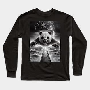 "Pandadoom": Terror at the Stormy Bridge Long Sleeve T-Shirt